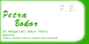 petra bokor business card